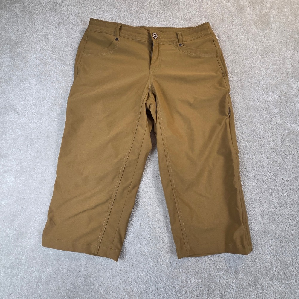 KUHL Trekr Pull On Kapri Pants Womens 8 Ochre Brown Hiking Outdoor Gorpcore